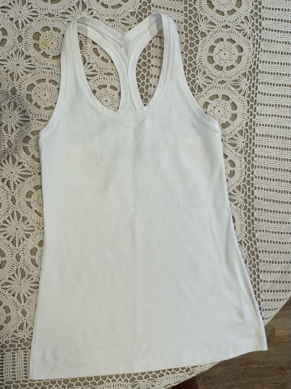 lululemon athletica White Racerback Performance Tank- Muhlenberg Lacrosse